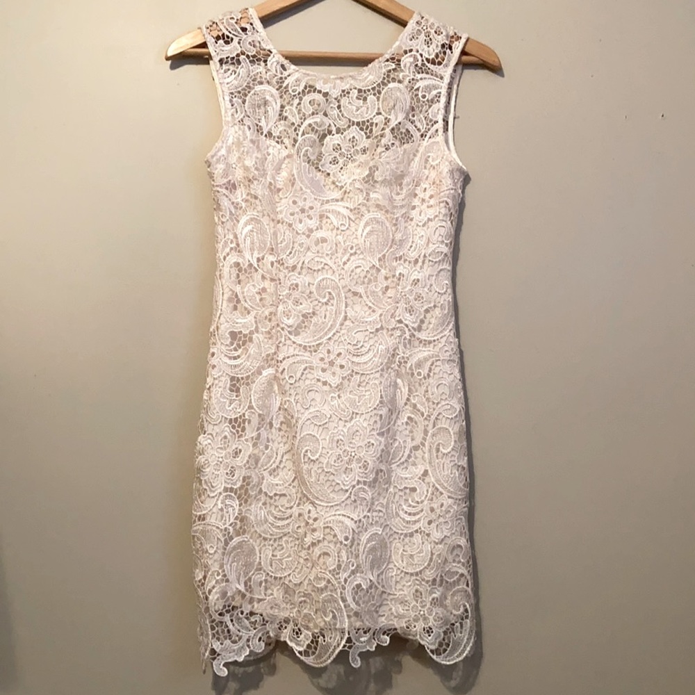 white lace hoco dress